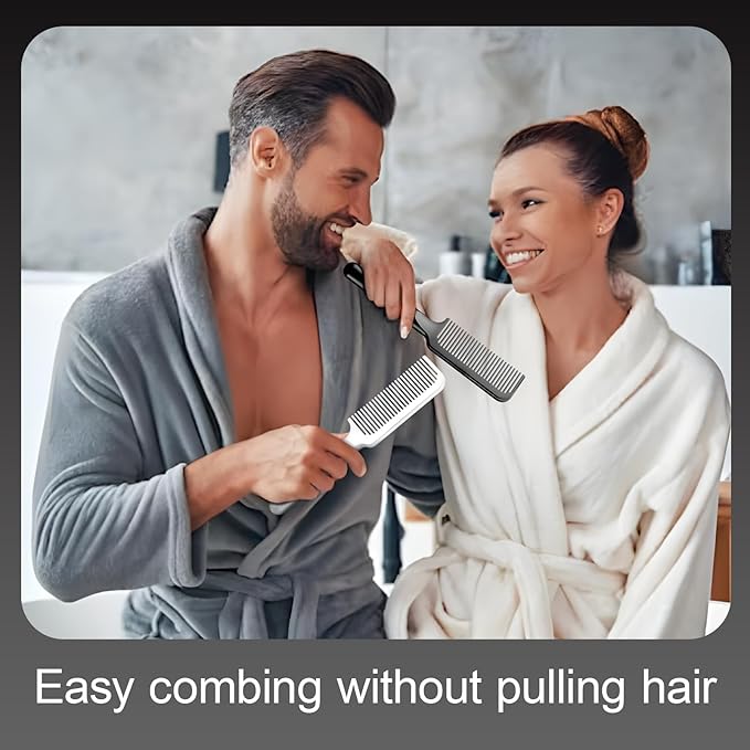 Hair Comb for Women and Men, Durable Detangling Hair Comb with Handle, Large Detangler Comb for Thin Straight Short Hair(White)