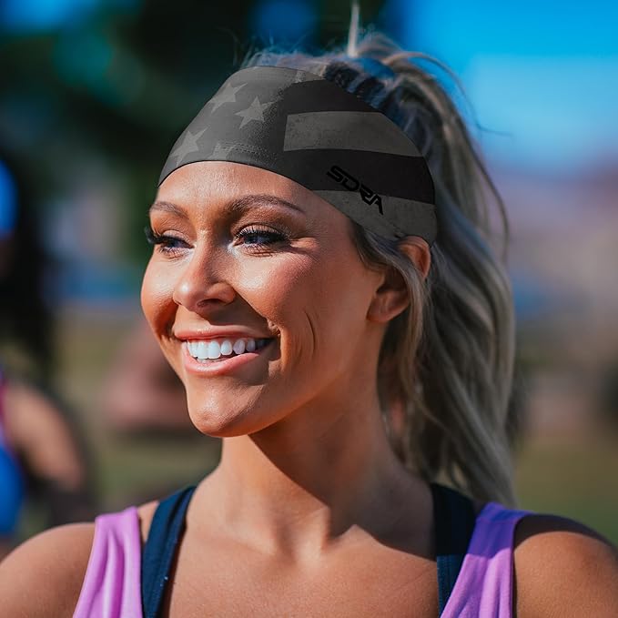 Suddora Country Flag Headbands, Wide National Flag Headbands for Sports Events, Non-Slip Fabric Sweatbands for Soccer, Tennis, Workout, Costume