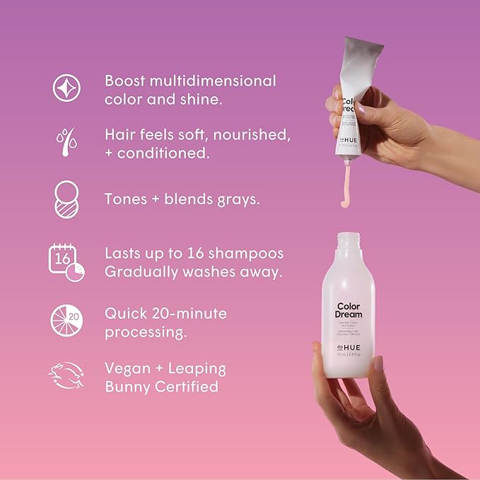 dpHUE Color Dream, Golden Blonde - Ammonia-Free, Demi-Permanent Hair Color - Lasts 16 Washes - Boosts Shine - Cruelty Free, Paraben Free, Sulfate Free, Leaping Bunny Certified - 4 oz