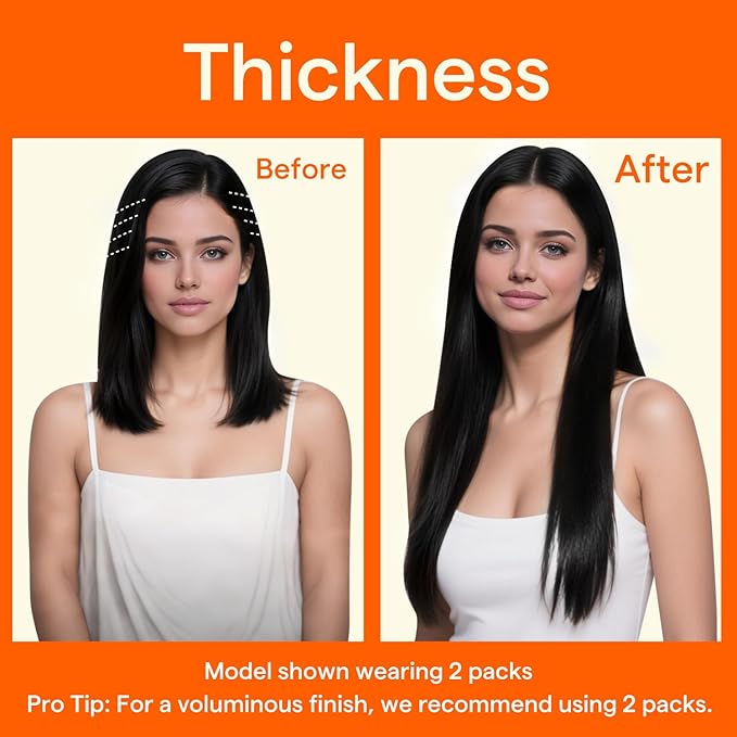 Full Shine Seamless Clip in Hair Extensions, 12Inch Thinning Hair Extensions Fill Ins, Black Clip in Hair Extensions Remy Human Hair for Women, Add Thickness Color1 4PCS 55g