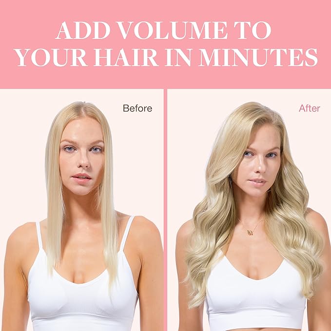 GOO GOO Clip in Hair Extensions Real Human Hair, Remy Human Hair Extensions Clip ins for Women, Natural Human Hair, 24inch 170g 7Pcs, #60A Platinum Blonde