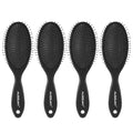 Air Cushion Detangling Hair Brush - 4 Pack Detangler Hairbrush with Ultra Soft Bristles for Effortless Tangle Removal - For Wet Dry Damaged Curly Hair for Women Men Boys Girls Kids - Black