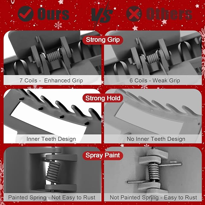 TOCESS Hair Claw Clips for Women - 8PK Large Neutral Matte Square Jumbo Hair Clips for Thick, Thin, Long, Short, Curly Hair Girls, Big Jaw Clip Set for Daily Use(Midnight Black)