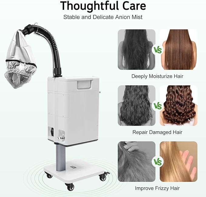 Nano Hair Steamer Machine,110V 500W Color Processor Beauty Haircut Salon,Multifunctional Anion Vertical Hair Dyeing Machine for Hairdressing Care Hair Repair