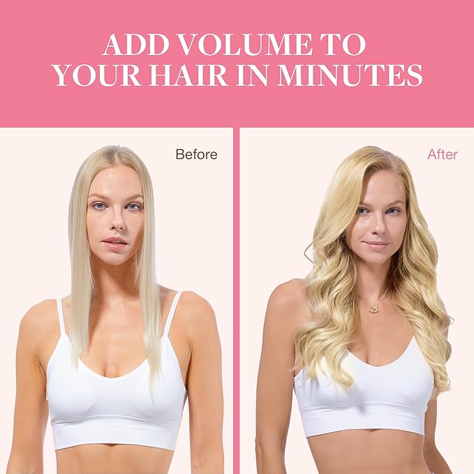 GOO GOO Clip in Hair Extensions Real Human Hair, Remy Human Hair Extensions Clip ins for Women, Natural Human Hair, 24inch 120g 7Pcs, 613R Bleach Blonde