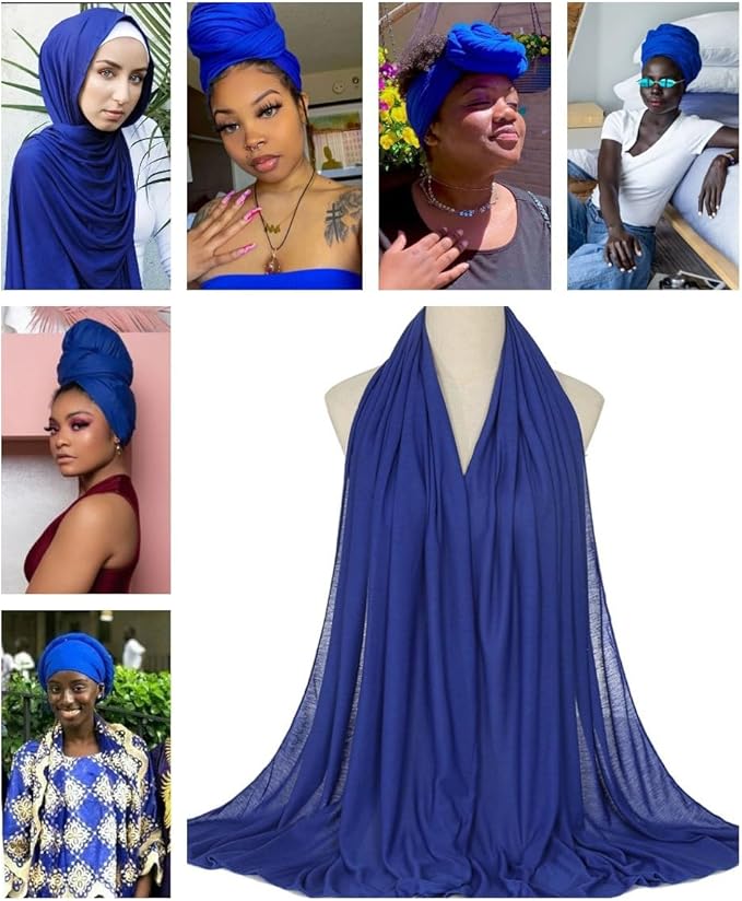 Harewom Head Wraps for Black Women Stretch Head Scarf Long African Hair Wraps Turban Headwraps Jersey Headbands