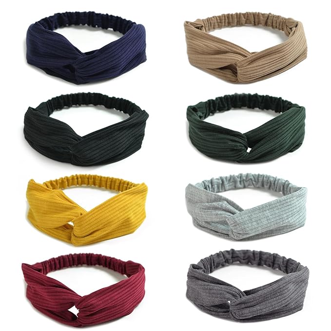 Elastic Knotted Headbands for Women Cloth Head Hair Bands for Women's Hair Non Slip Boho Wrap Twisted Hair Accessories
