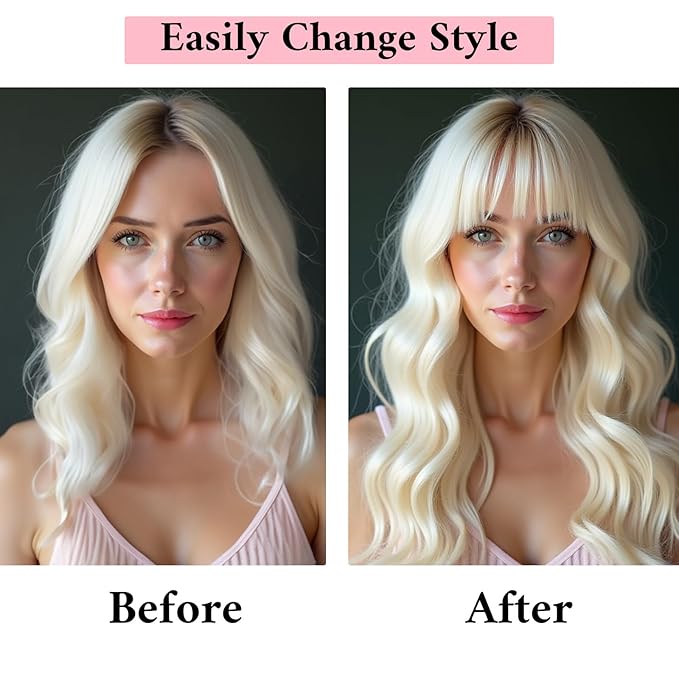 SEGO 100% Real Human Hair Toppers with Bangs for Women with Thinning Hair