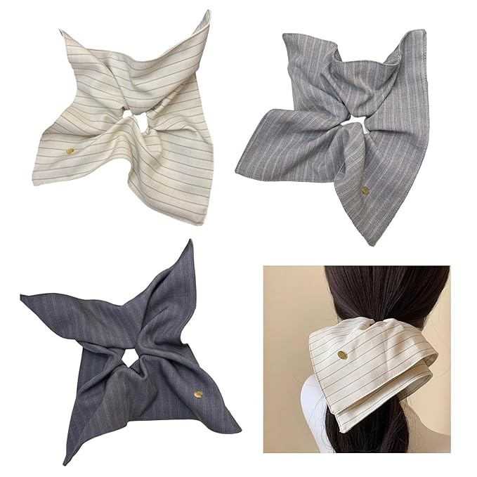 Elastic Hair Scrunchie Fabric Headbands For Women Soft And Stretchy Hair Tie For Everyday Use Or Special Occasion(Light Grey)