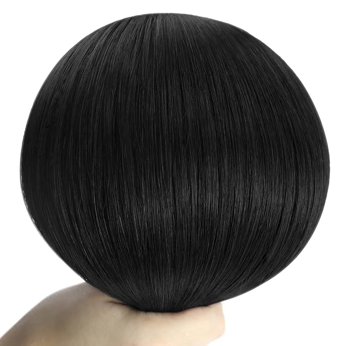 YoungSee 125G Weft Hair Extensions Human Hair Black Sew in Extensions Jet Black Thick Human Hair Weft Extensions for Black Women 22Inch