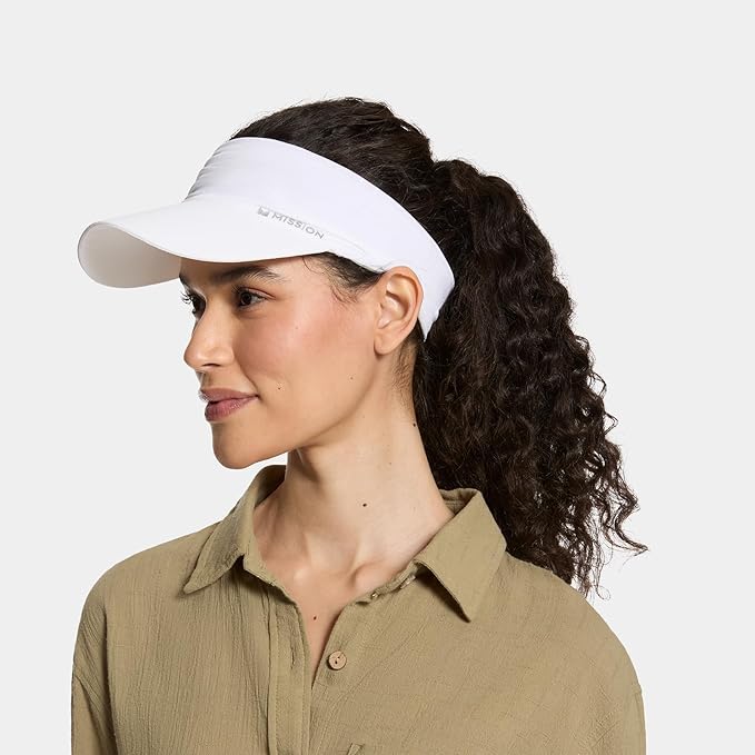 MISSION Cooling Stretchy Visor - Unisex Visor Hat for Men and Women, No Slip Band, UPF 50 Sun Protection Visor