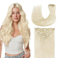GOO GOO Clip in Hair Extensions Real Human Hair, Remy Human Hair Extensions Clip ins for Women, Natural Human Hair, 16inch 120g 7Pcs, #1000