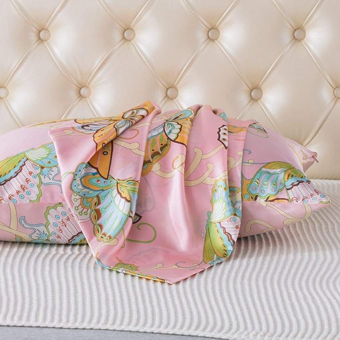 SLPBABY Silk Pillowcase for Hair and Skin with Hidden Zipper Print (Queen, Pattern32)