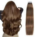 SUYYA Tape in Hair Extensions Human Hair Chocolate Brown 100% Real Human Hair 20pcs 40g/pack Straight Seamless Skin Weft Remy Tape Hair Extensions(12 inches #4 Dark Brown)