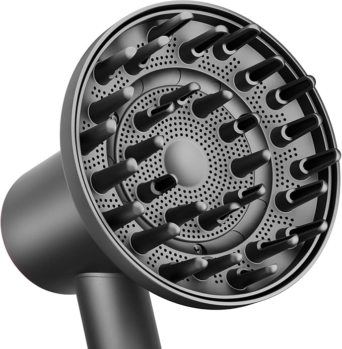 6-Inch Diffuser Attachment for Dyson Hair Dryers, Curl-Enhancing Large Diffuser Compatible with Dyson Supersonic Hair Dryer Attachment, Faster Drying Defines Curls for Waves Curls Coils Hair