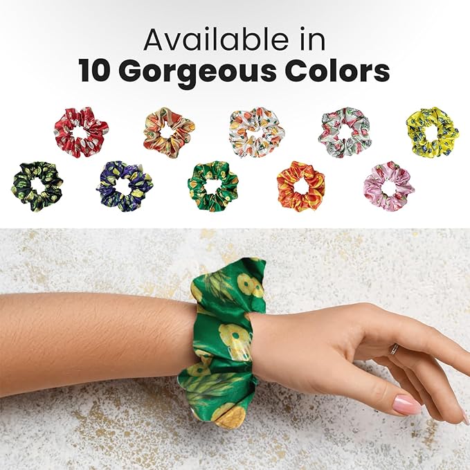 cute fruit design scrunchies for all hair type 10pack elastic hair band great for ponytails XL srcunchies set these soft hair ties is great for every occasion