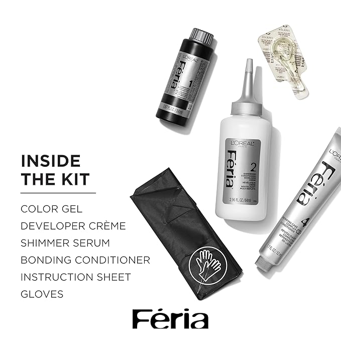 L'Oreal Paris Feria Multi-Faceted Shimmering Permanent Hair Color, 100 Pure Diamond (Very Light Natural Blonde), Pack of 1 Hair Dye Kit