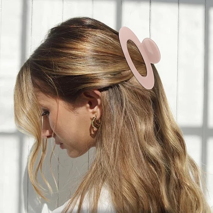 4Pcs Hair Claw Clips Large Oval Hair Clips for Women Strong Hold Non Slip Jaw Clips for Thick Thin Hair(Neutral)