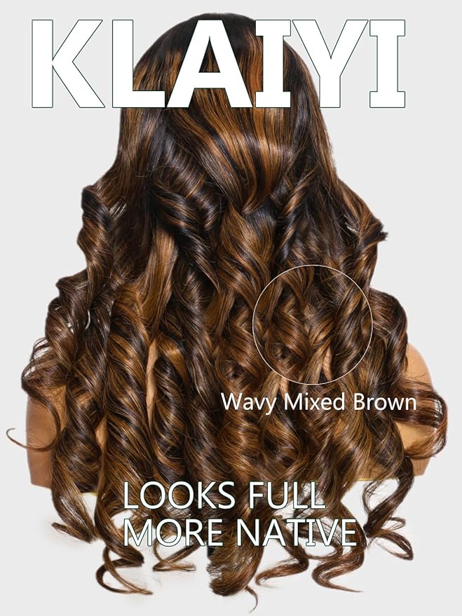 KLAIYI Ombre Brown Body Wave Lace Front Wigs Human Hair Highlight Balayage 13x4x1 T Part Ear to Ear Lace Wig Pre Plucked with Baby Hair Easy to Wear and Go Wigs for Black Women Natural Hairline 26Inch
