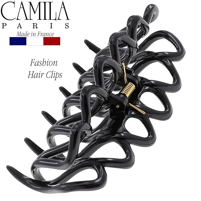 Camila Paris CP3521 French Large Hair Clips for Women Thick Hair for Long Wavy Curly Hair, Girls Hair Claw Clips Styling Big Hair Clip for Thick Hair, Strong Hold No Slip Grip Claw Clip Made in France