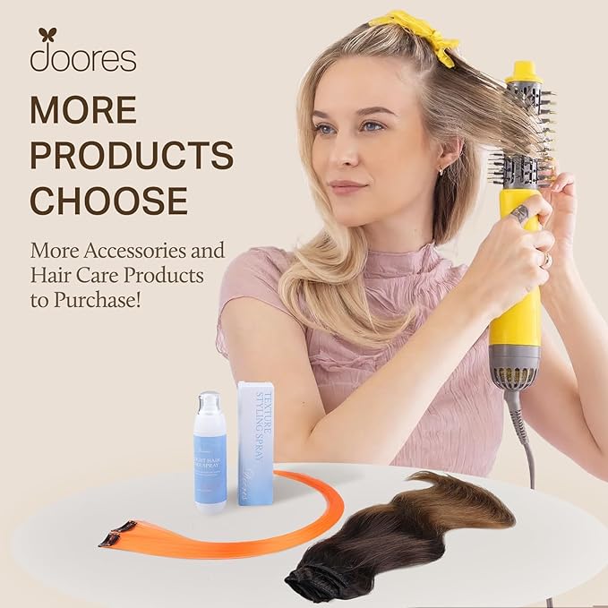 DOORES Classic Clip Seamless Clip, 5pcs 85g 22 Inch Balayage Ash Blonde to Golden Blonde and Platinum Blonde
