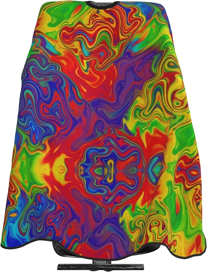 Salon Cape Rainbow Neon Watercolors Hair Cutting Cloak, Extra Long Professional Hair Cutting Apron for Hair Cutting, Haircut Tools