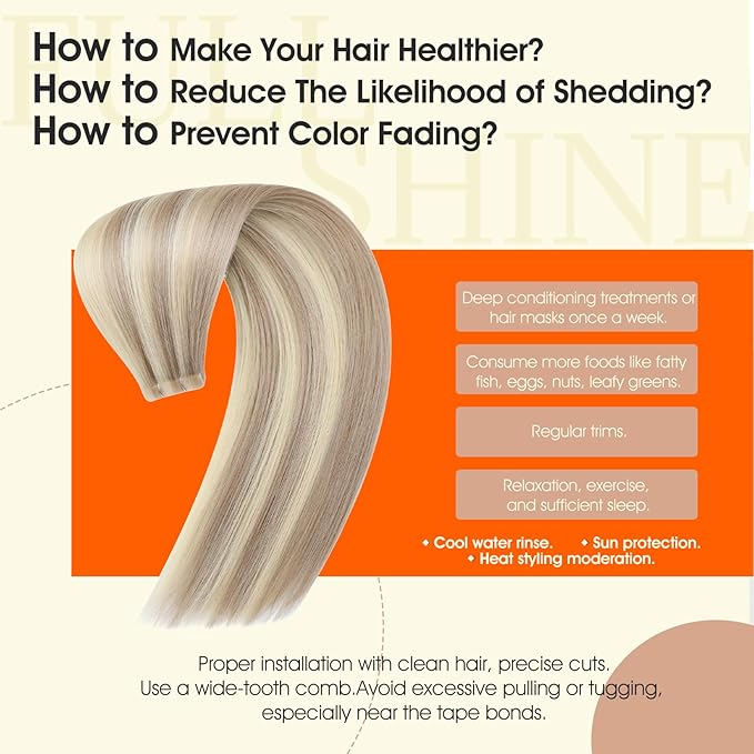 Full Shine Tape in Hair Extensions Injection Human Hair Tape in Extensions Color 18/613 Ash Blonde Injected Reusable Extension Remy Seamless Skin Weft 24Inch 50Gram 20Pcs for Women