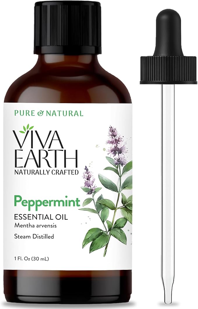 Peppermint Essential Oil – Pure & Natural Mint Oil for Hair & Scalp Oil Blends, Diffuser Recipes, Skin Care, DIY Roll-Ons, Soap & Candle Making, 1 Fl Oz