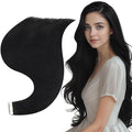 Full Shine Human Hair Tape in Extensions 20Inch Black Seamless Tape in Hair Extensions 50Grams Tape in Hair Extensions Real Human Hair 20Pcs Seamless Skin Weft Hair Extensions