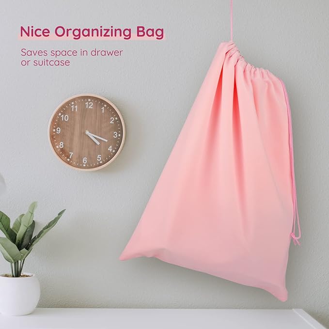 Segbeauty Diffuser Hair Dryer Bag, 3pcs 15.7x11.8in Velvet Satin Bags with Drawstring, Light Pink Velvet Bag 40x30cm for Comb Attachment, Travel Organizer for Clothes, Drawstring Pouch Storage