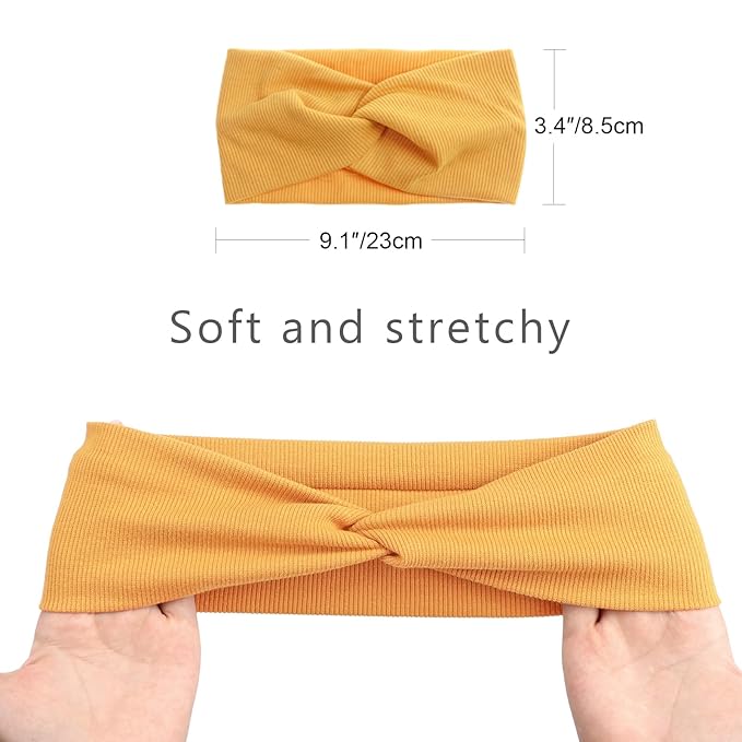 Elastic Knotted Headbands for Women Criss Cross Head Bands for Women's Hair Non Slip Boho Wrap Twisted Hair Accessories