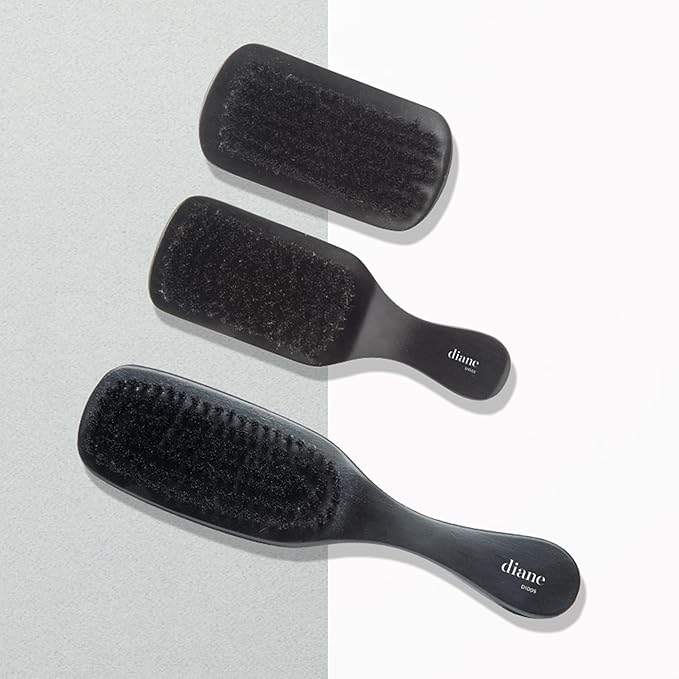 Diane 100% Boar Bristle Curved Club Wave Brush for Men and Women, Soft Bristles for Fine to Medium Hair, Ideal for Detangling, Smoothing, and Defining Wave Styles