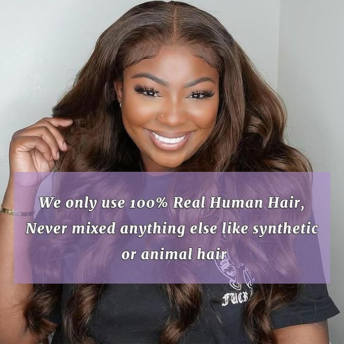 4# Body Wave Bundles Human Hair Chocolate Brown Color Body Wave Bundle 100% Real Human Hair And True To Length 20 22 24 Inch 3 Pcs/Pack
