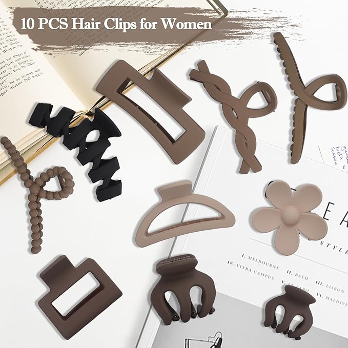 10PCS Non-Slip Hair Clips Jaw Clips for Thick Hair Clamp Flower Non-Slip Hair Accessories with Multi-Styles for Women Girls