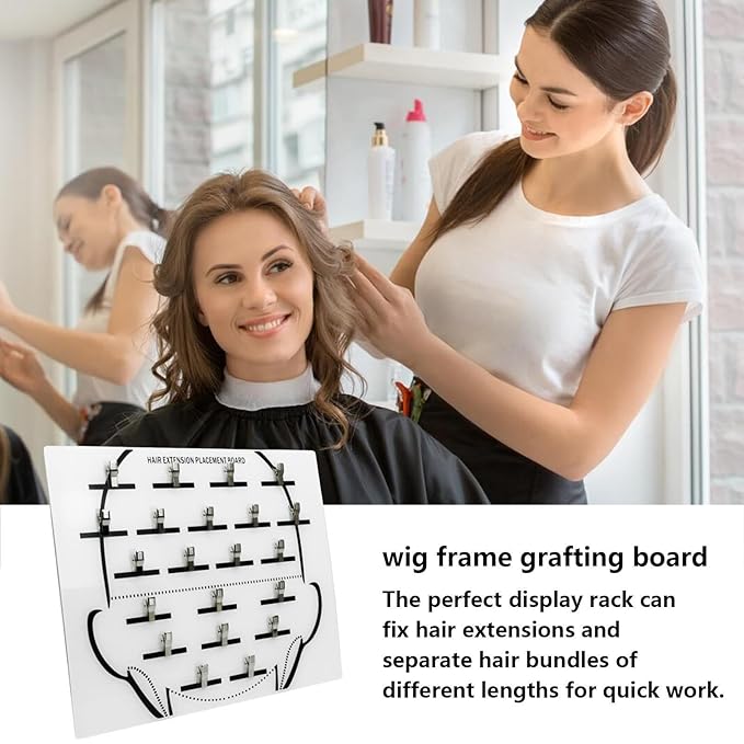 Hair Extension Board - Acrylic Time Saving Separator, Wig Sectioning Display Plate, Braiding Hair Separator hanger, Secure Clip Hanger Design | Professional Grafting Tool for Hairpieces Home Salon Use