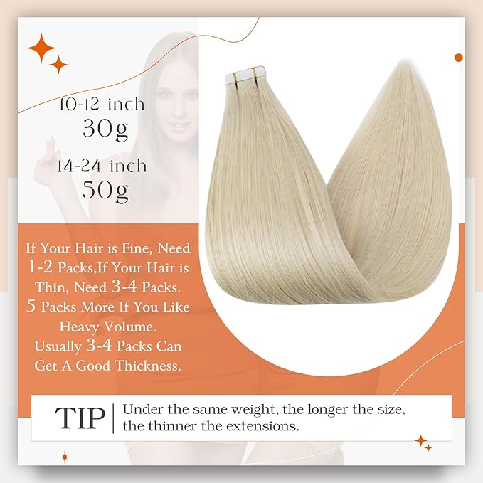 Full Shine Tape in Hair Extensions Color 613 Blonde 10Inch Short Remy Tape in Extensions Human Hair 30Gram 20Pcs Double Sided Adhesive Tapes in Invisible Skin Weft for Women Seamless Natural Straight