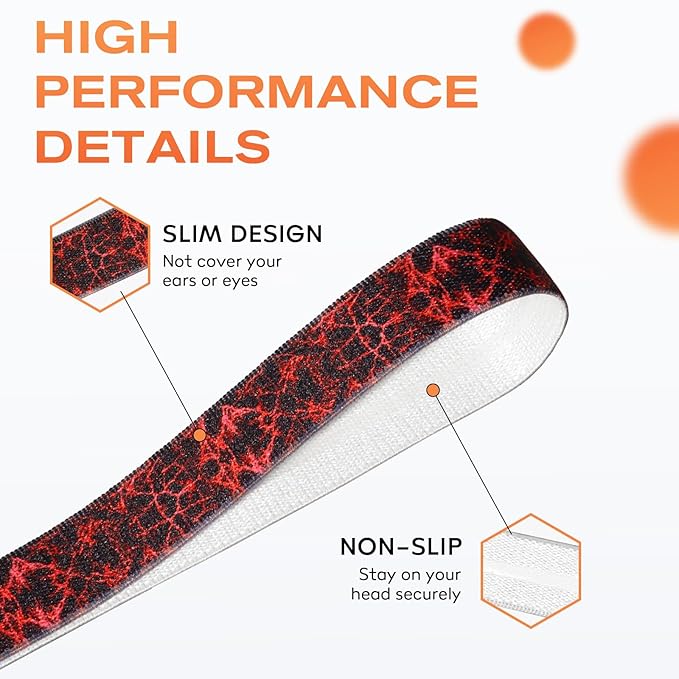Headbands for Women, 5 PCS Unisex Sports Hair Band, Thin Hair Band Boys & Children, Elastic Headband Men's Sports Non-Slip Headbands, Thin Hair Bands for Football, Yoga, Running