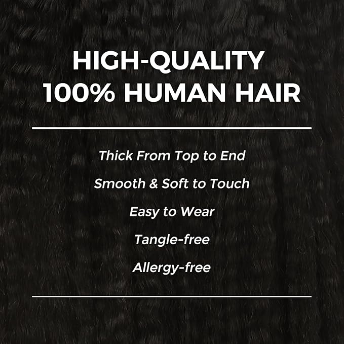 Lashey Clip in Hair Extensions Kinky Straight Seamless Hair Extensions Clip in for Women 9pcs 130g Natural Black Real Human Hair with Ultra PU weft 16 Inch