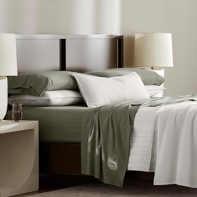Boll & Branch Signature Hemmed Pillowcase Set - King, Juniper - Luxury 100% Organic Cotton - Buttery Soft and Breathable - Softer with Every Wash - 2 Pillowcases Included