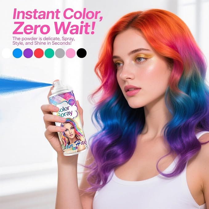 Gray Hair Spray, Temporary Hair Color Spray for Kids Women Men, Gray Hair Wax Dye, Temporary Hair Dye, Washable & Non-Sticky Hair Color Dye Pomades Natural Hair Dye for Party,Holloween,Cosplay(Gray)