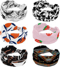 6 Pcs Stretchy Headbands for Women, Absorbed Sport Headband Soft Twist Knotted Headbands for Daily Life Yoga Workout, Dogs Collection Multi Animal