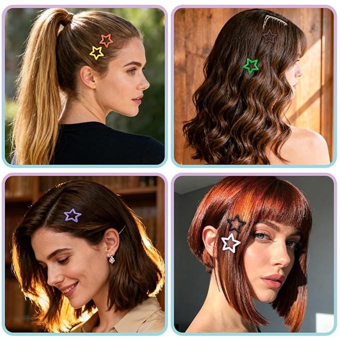 64 Pcs Metal Snap Hair Clips for Women,Small Snap Barrettes for Women Girls Thick Fine Hair (Random 12 Colors)