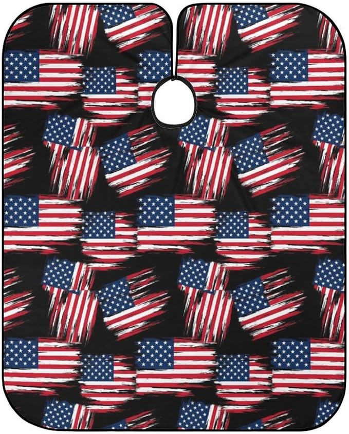 Extra Long Professional Salon Cape, Cool American Flag Apron Haircuting Salon Cape Gown for Hair Cutting Styling