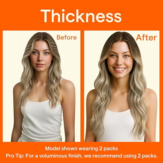 Full Shine Seamless Clip in Hair Extensions Real Human Hair, Darker Brown to Ash Brown Highlight Medium Blonde Clip in Extensions with PU Weft for Women, 4Pcs 16Inch 65 grams