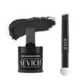 Sevich Hairline Powder 10g with Brush, Instantly Conceals Hair Loss & Thinning & Gray, 48H Waterproof Root Touch Up Powder, Natural Hair Shadow Toppers for Women & Men, 1 Box = 2.5 Boxes,Black