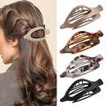 4 PCS Large Flat Hair Clips for Women Girls, French Concord Lay Down Claw Clips for Thick Thin Hair, No-Slip Duck Billed Barrettes, Tortoise Print Stylish Strong Hold Hair Accessories - Leopard2