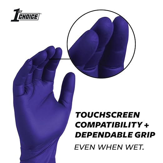 1st Choice 3 Mil Indigo Nitrile Exam Gloves Latex Free, Disposable Medical Grade, Food Prep, Tattoo, Medium, 2 Cases of 1000