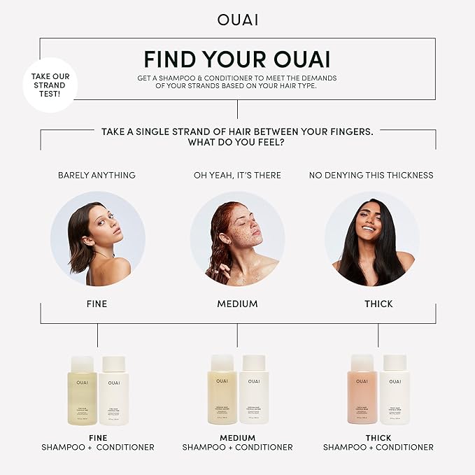 OUAI Thick Shampoo + Refill - Moisturizing Shampoo with Keratin, Marshmallow Root, Shea Butter & Avocado Oil for Thick Hair - Strengthens & Hydrates - Sulfate Free (2 Count, 10 Oz/32 Oz)