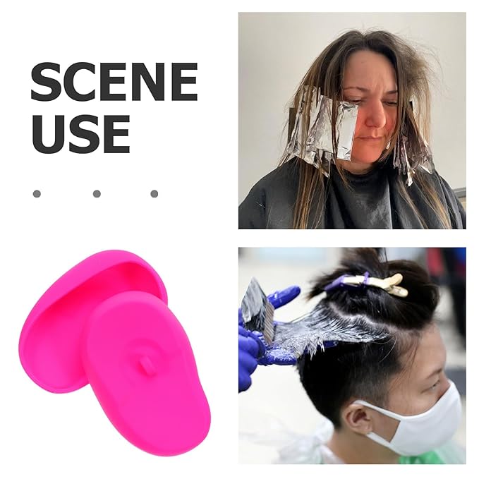 TEHAUX 10pcs Silicone Ear Covers for Hair Dryer Heat And Shower,silicone Salon And Diy Hair Dye Ear Covers,protective Shields For Dyeing Drying Shower,3x1. 8 Inch