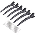 Professional Hair Clips For Styling,With Anti Slip Teeth Duck Billed Hair Clip,6pcs Upgraded Non deformable professional hair clips For Salons Men And Women Long Hair,Black 4.7Inch Long